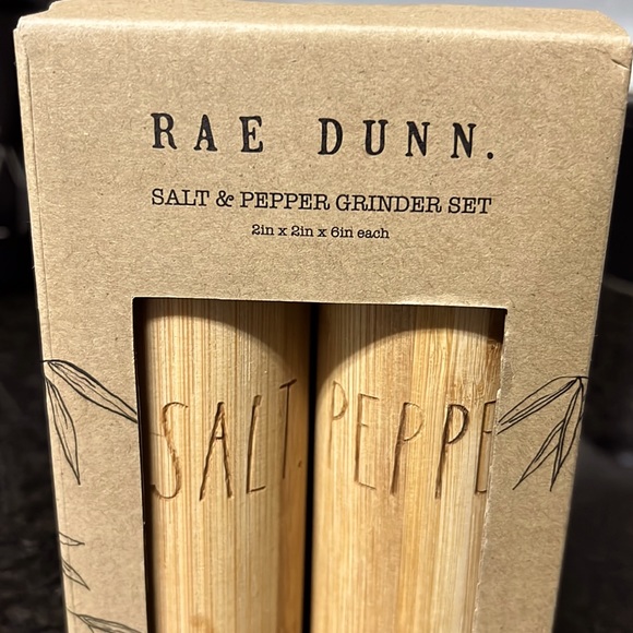 RAE DUNN-Bamboo Salt & Pepper Grinder Set - Picture 2 of 3